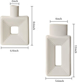 White Ceramic Vase Set of 2