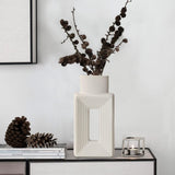 White Ceramic Vase Set of 2