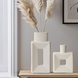 White Ceramic Vase Set of 2